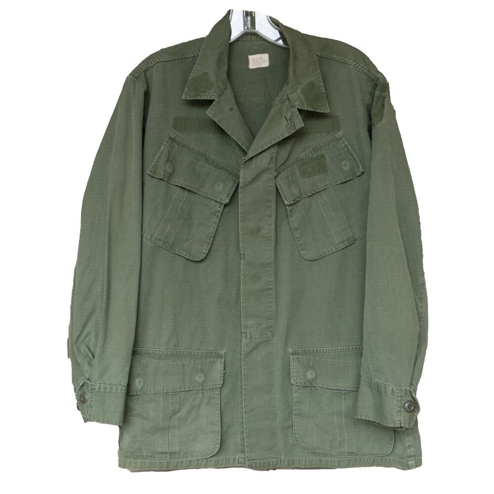 U.S. Army Ripstop Coat OD Green Poplin Vintage 70s Infantry Active Duty Jacket